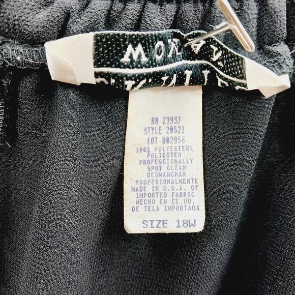 Skirt Maxi Size 18W Black Bead Scallop Evening Elegant Glam Formal Old Money - Picture 15 of 16